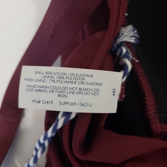 NEW!! Sonnet Shores Plus Size 22W Burgundy Ruched Front One Piece Swimsuit - Picture 5 of 12